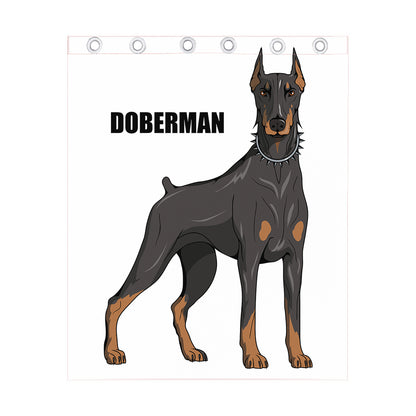 Doberman Pinscher Print Curtain