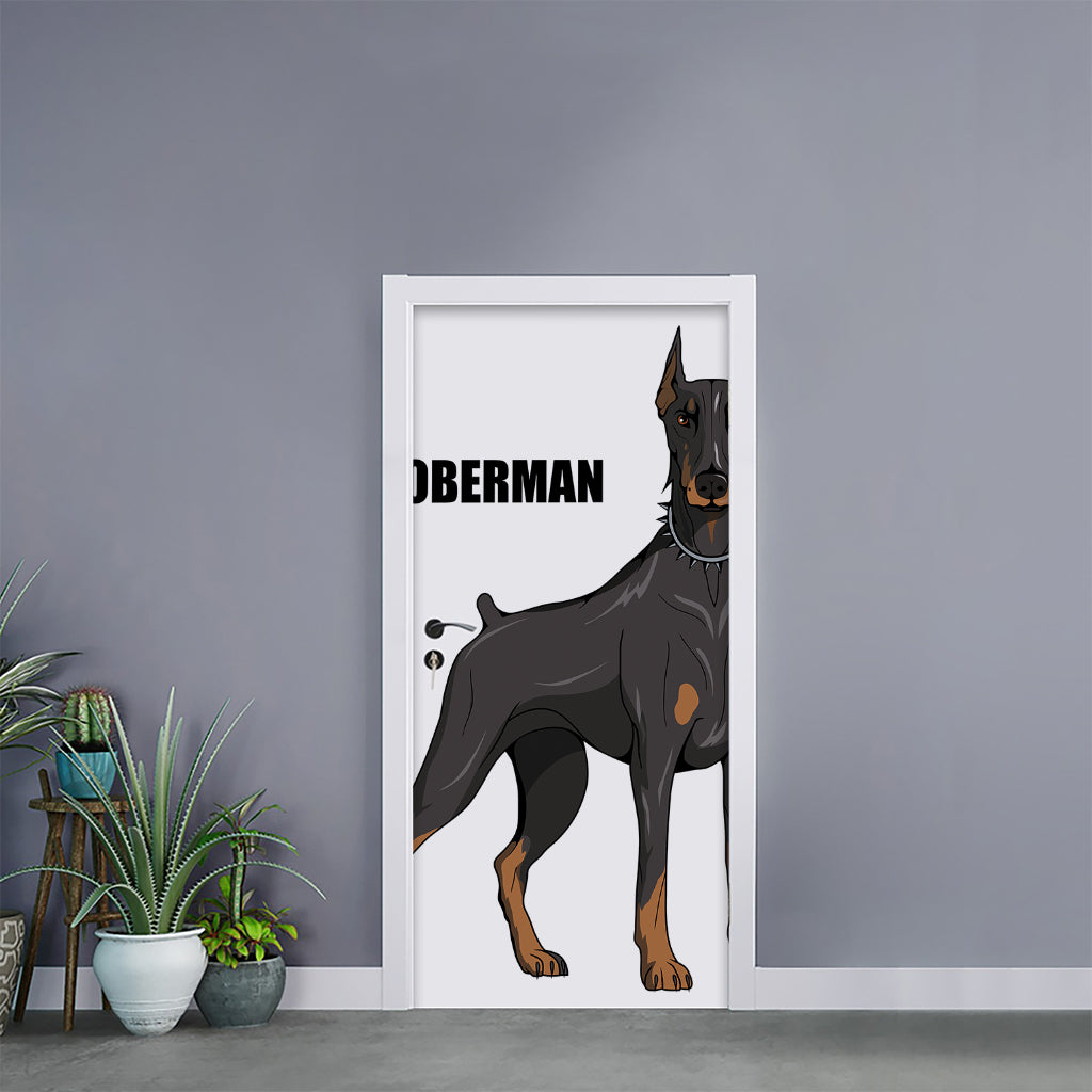 Doberman Pinscher Print Door Sticker