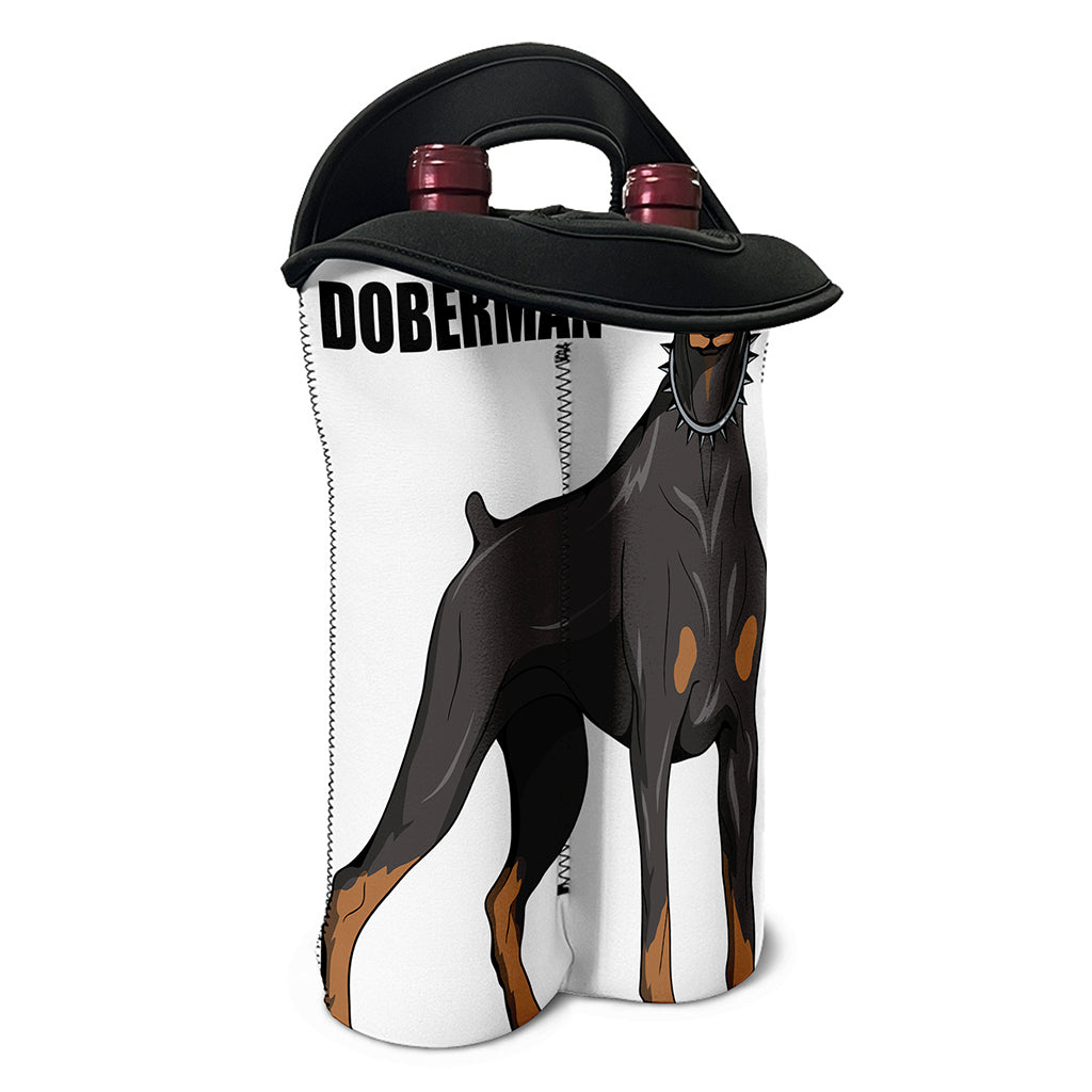 Doberman Pinscher Print Double Neoprene Wine Tote