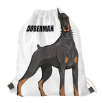 Doberman Pinscher Print Drawstring Bag