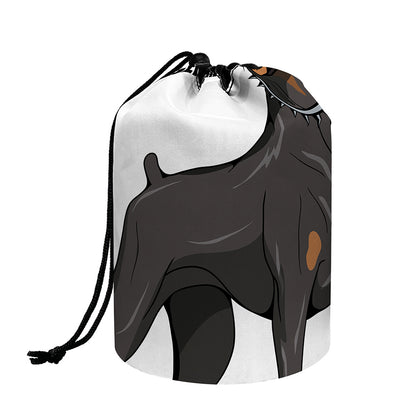 Doberman Pinscher Print Drawstring Makeup Bag