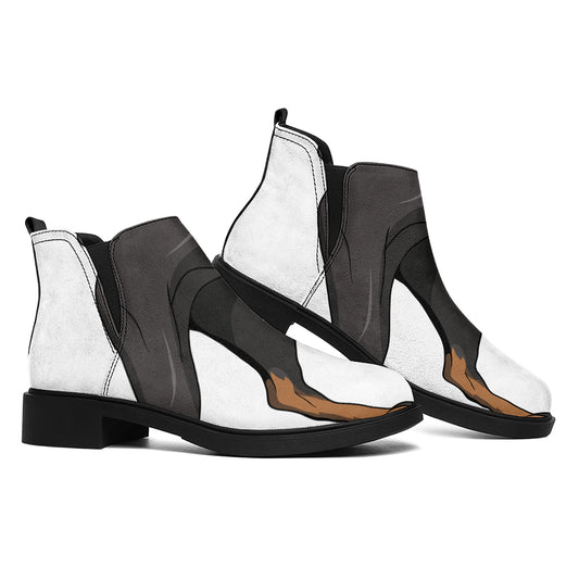 Doberman Pinscher Print Flat Ankle Boots