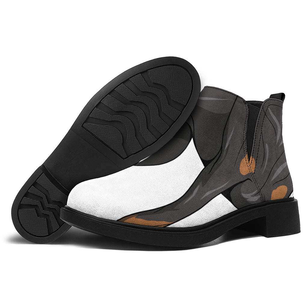 Doberman Pinscher Print Flat Ankle Boots