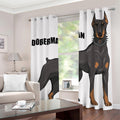 Doberman Pinscher Print Grommet Curtains
