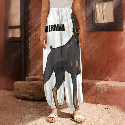 Doberman Pinscher Print Harem Pants