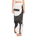 Doberman Pinscher Print High Slit Maxi Skirt
