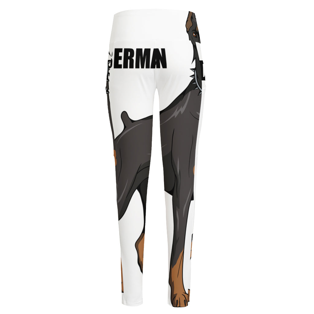 Doberman Pinscher Print High-Waisted Pocket Leggings