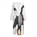 Doberman Pinscher Print Hooded Bathrobe