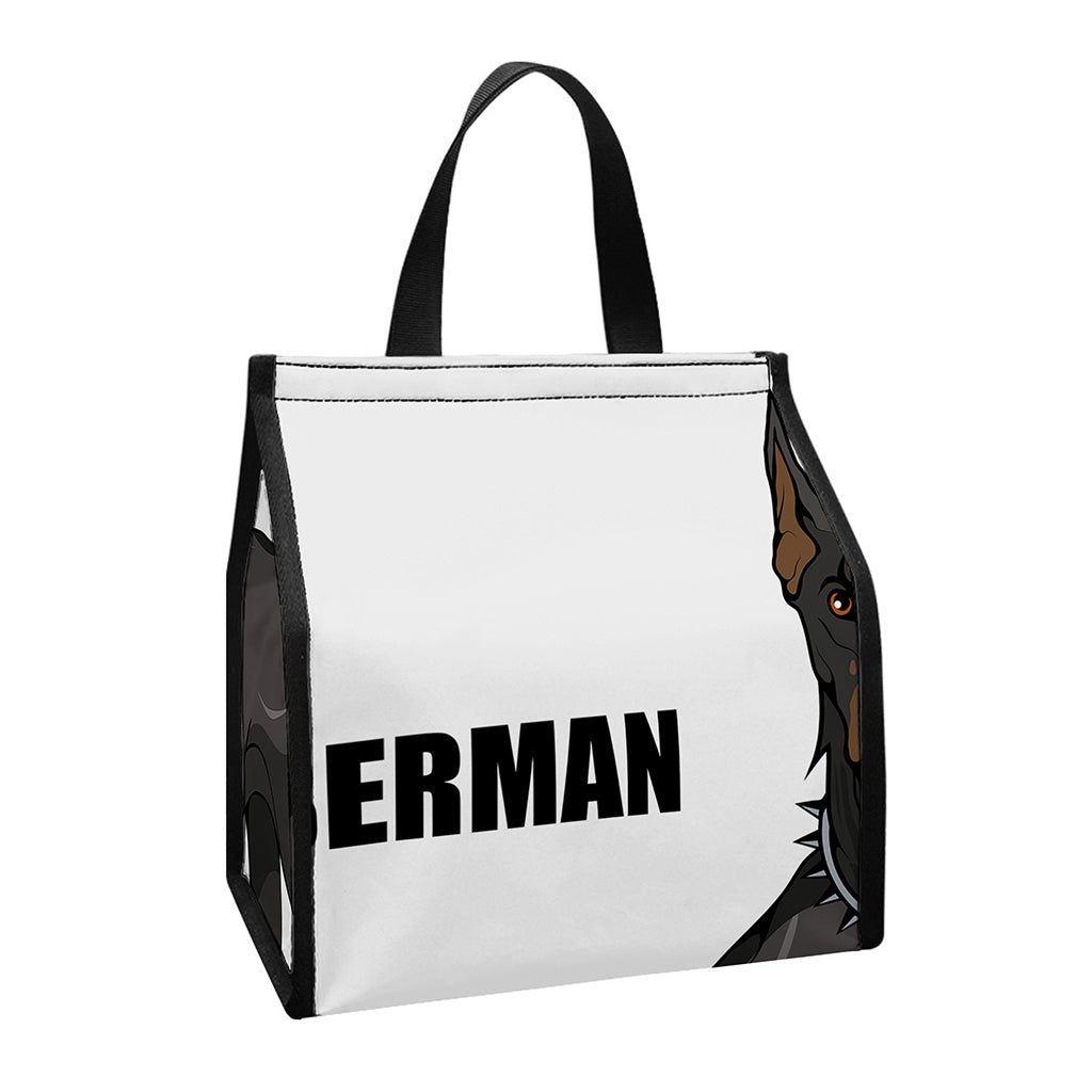 Doberman Pinscher Print Insulated Lunch Tote