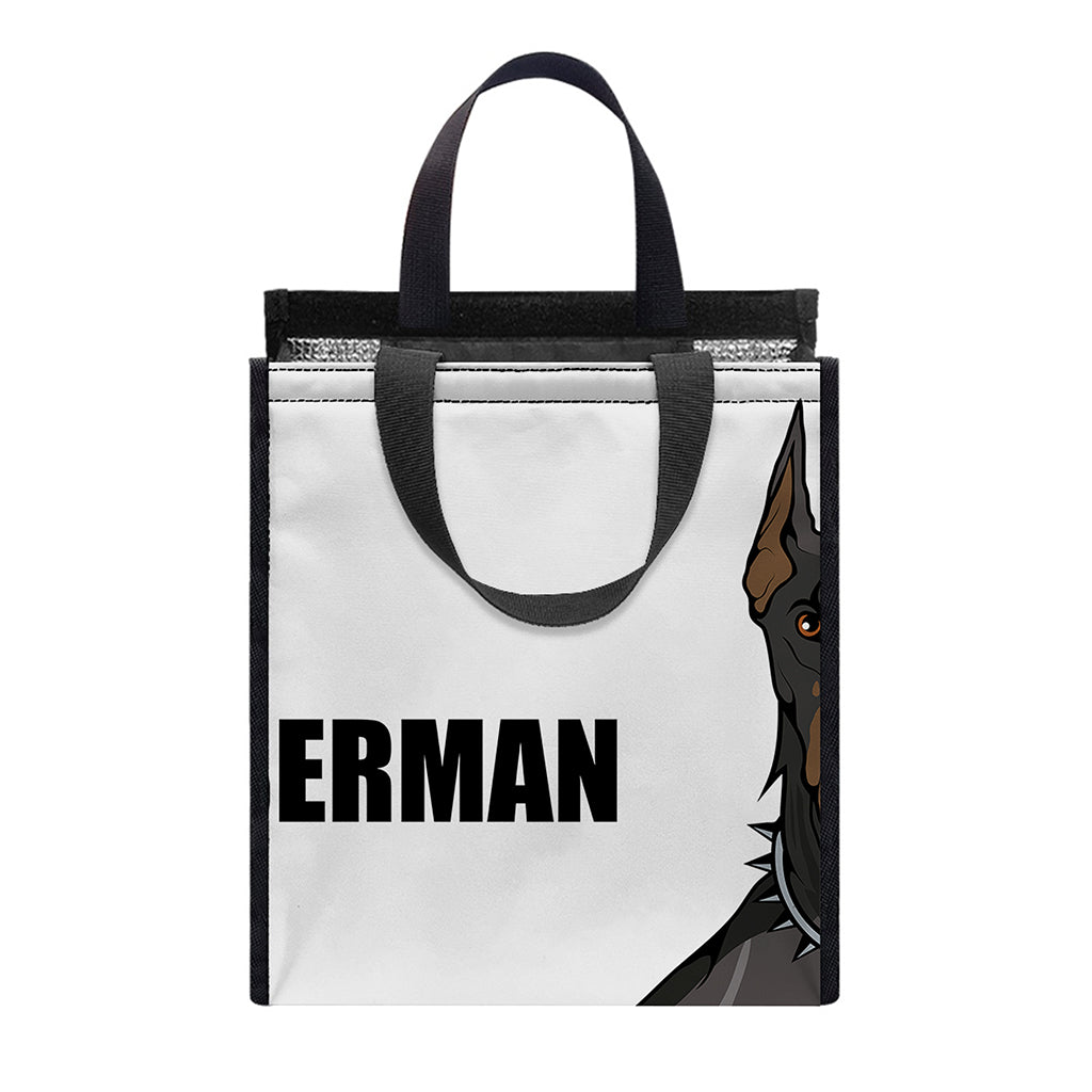 Doberman Pinscher Print Insulated Lunch Tote