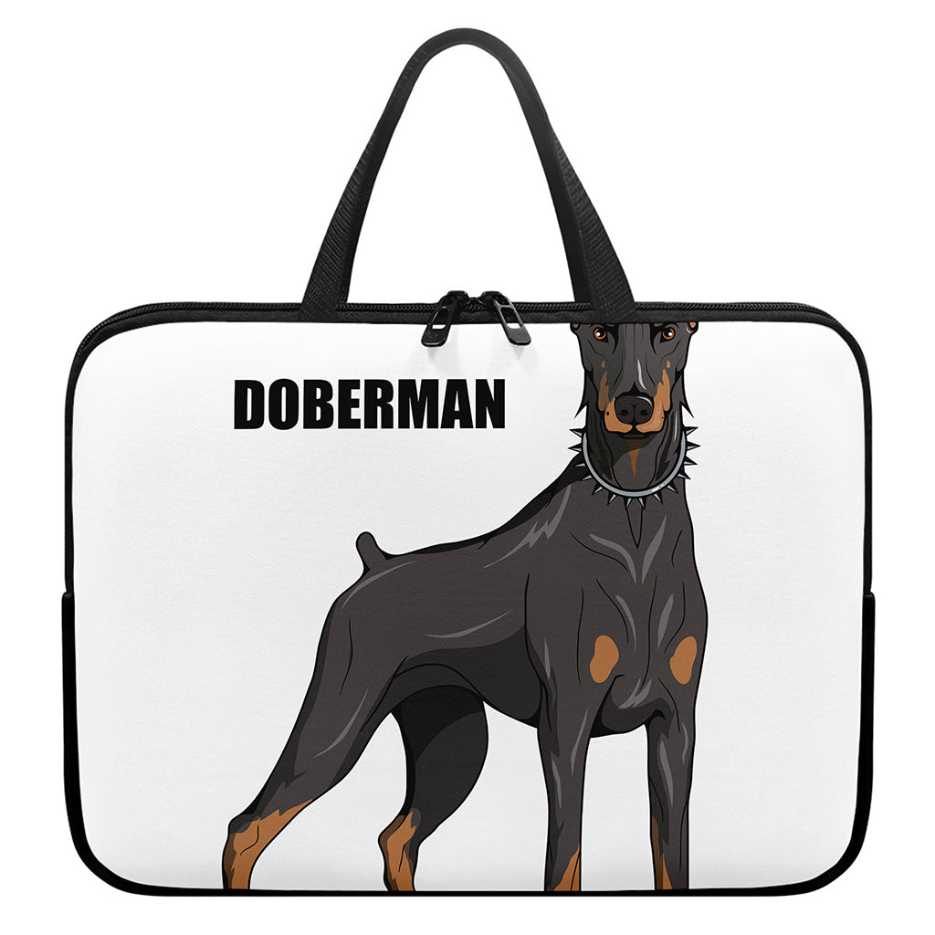 Doberman Pinscher Print Laptop Sleeve With Handle