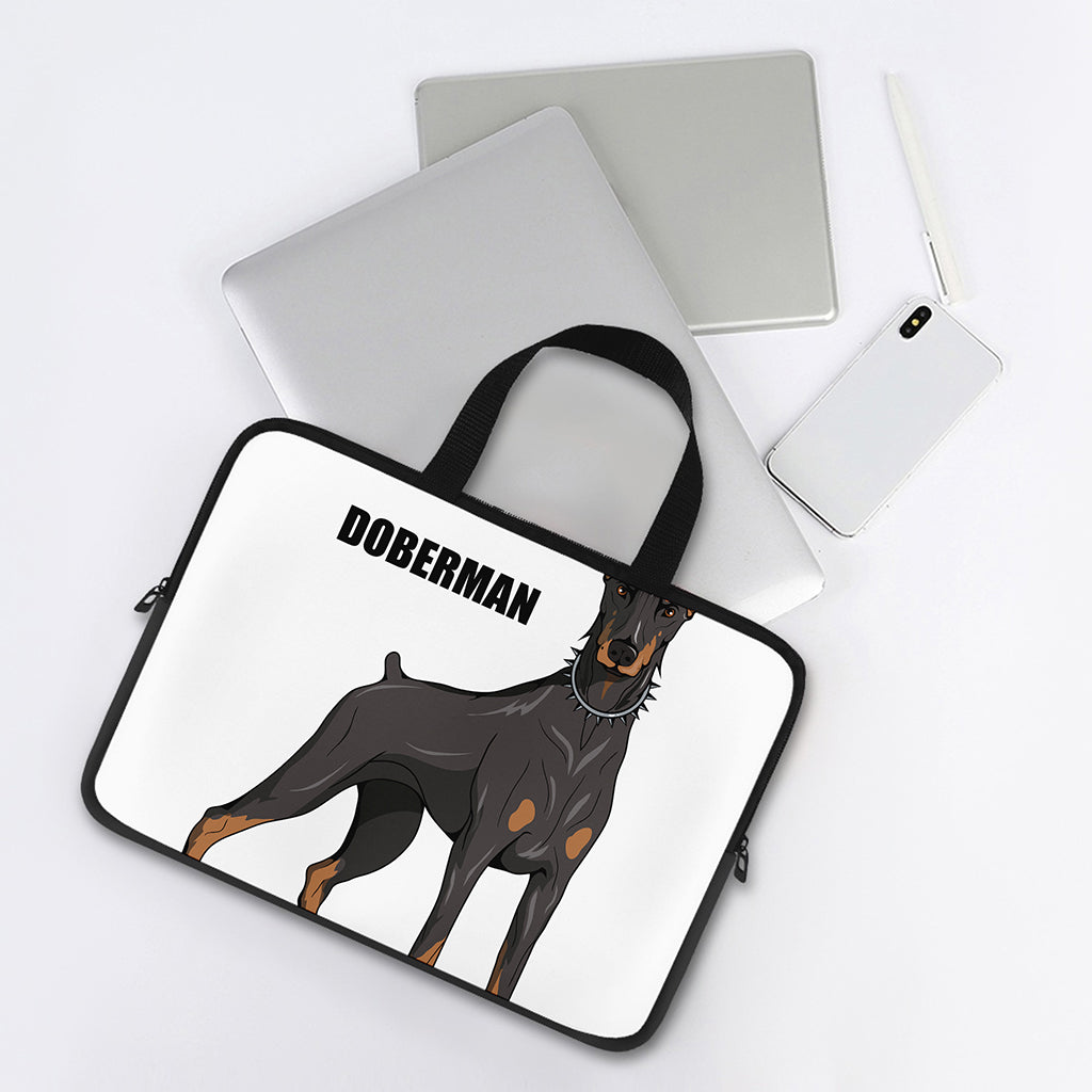 Doberman Pinscher Print Laptop Sleeve With Handle