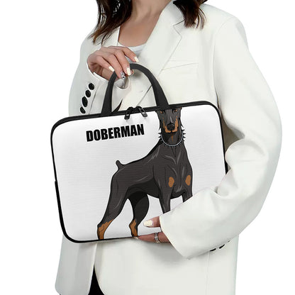 Doberman Pinscher Print Laptop Sleeve With Handle