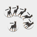 Doberman Pinscher Print Leather Coaster Set