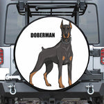 Doberman Pinscher Print Leather Spare Tire Cover