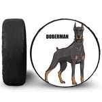 Doberman Pinscher Print Leather Spare Tire Cover