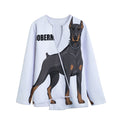 Doberman Pinscher Print Long Sleeve Short Coat