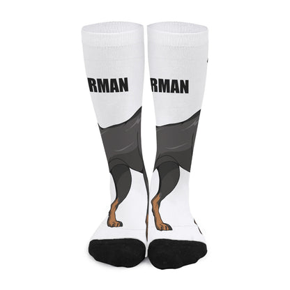 Doberman Pinscher Print Long Socks