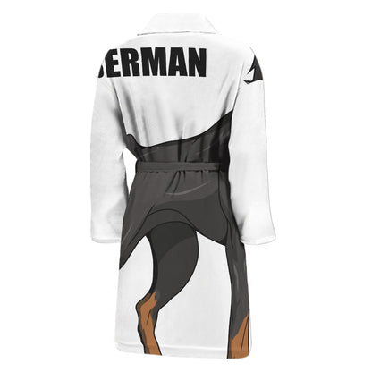 Doberman Pinscher Print Men's Bathrobe