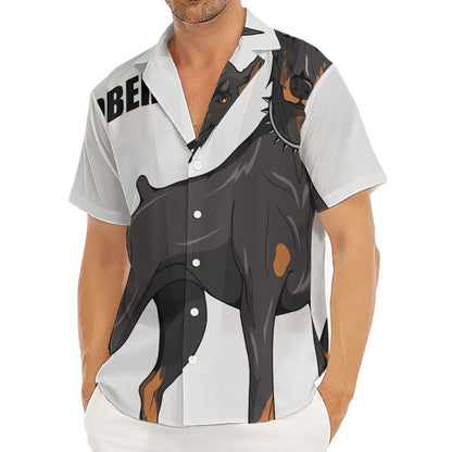 Doberman Pinscher Print Men's Deep V-Neck Shirt