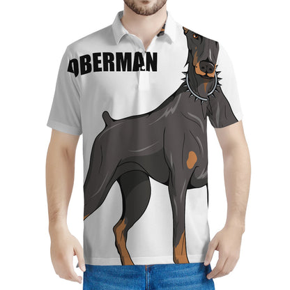 Doberman Pinscher Print Men's Polo Shirt