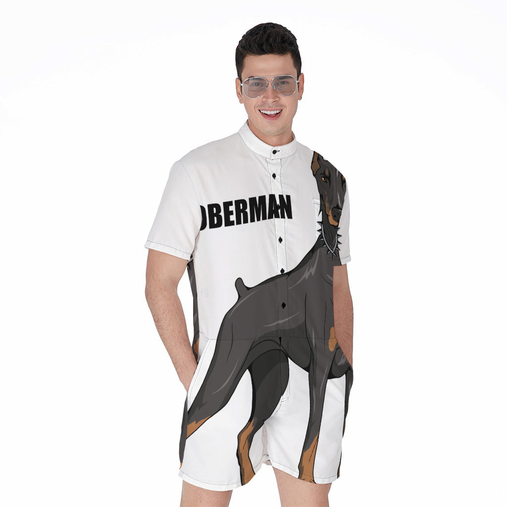 Doberman Pinscher Print Men's Rompers