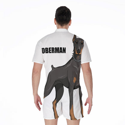 Doberman Pinscher Print Men's Rompers