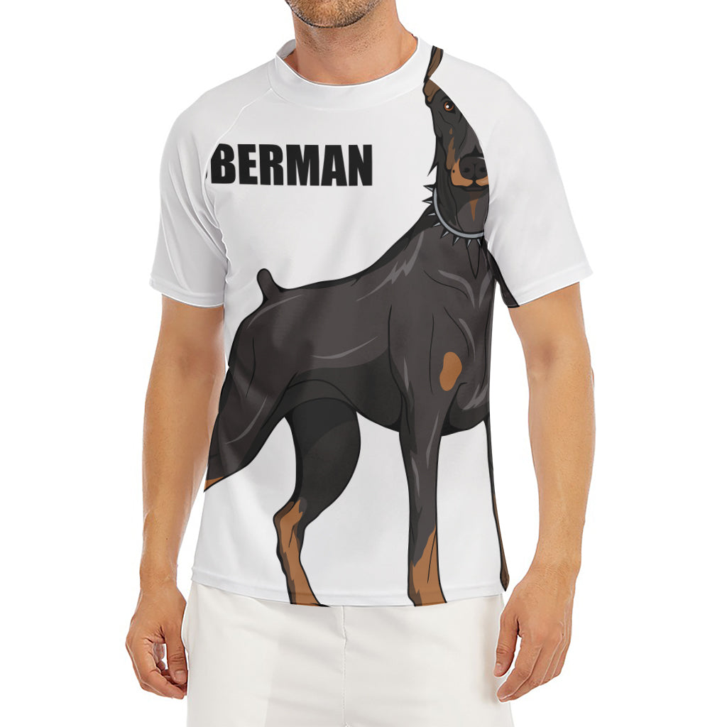 Doberman Pinscher Print Men's Short Sleeve Rash Guard