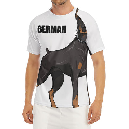 Doberman Pinscher Print Men's Short Sleeve Rash Guard