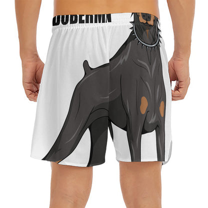 Doberman Pinscher Print Men's Split Running Shorts