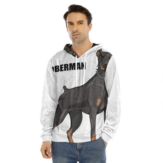 Doberman Pinscher Print Men's Velvet Pullover Hoodie