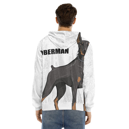 Doberman Pinscher Print Men's Velvet Pullover Hoodie