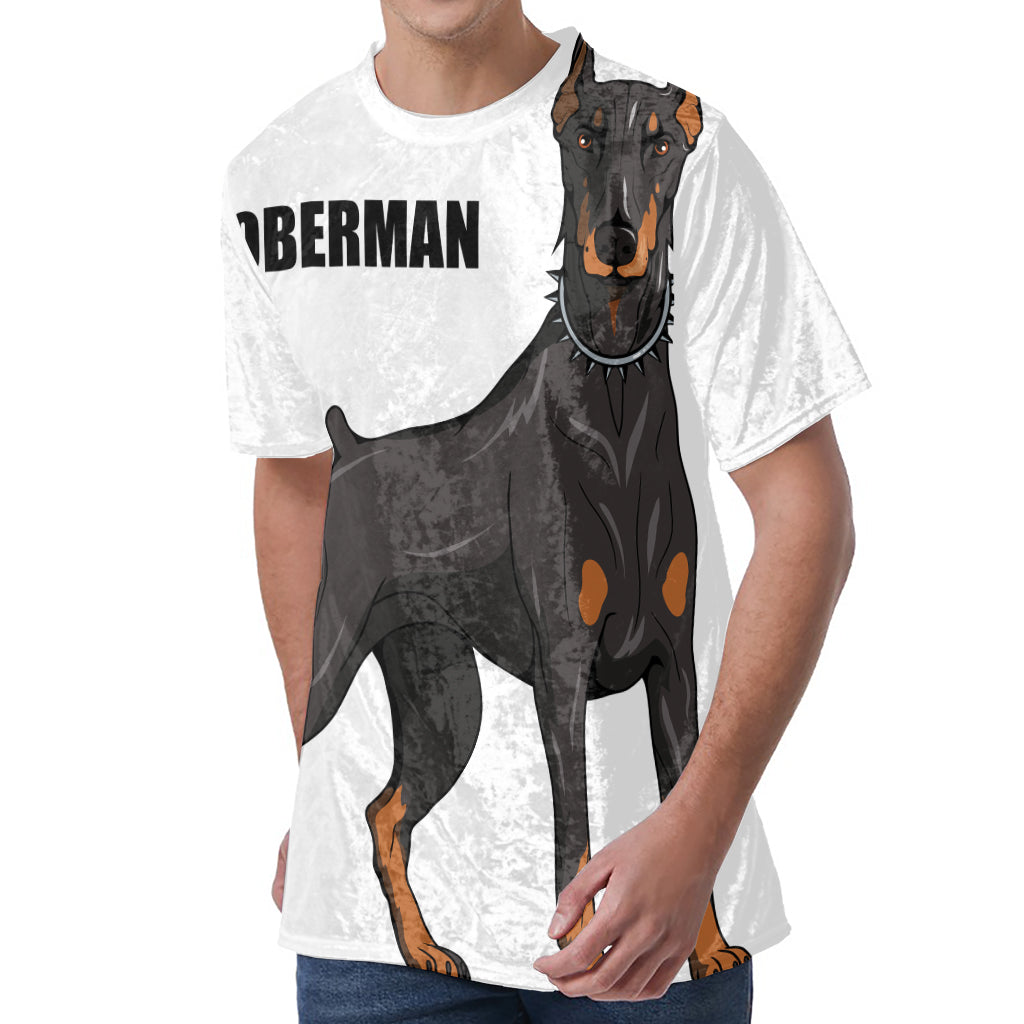 Doberman Pinscher Print Men's Velvet T-Shirt