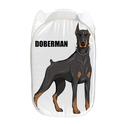 Doberman Pinscher Print Mesh Laundry Hamper