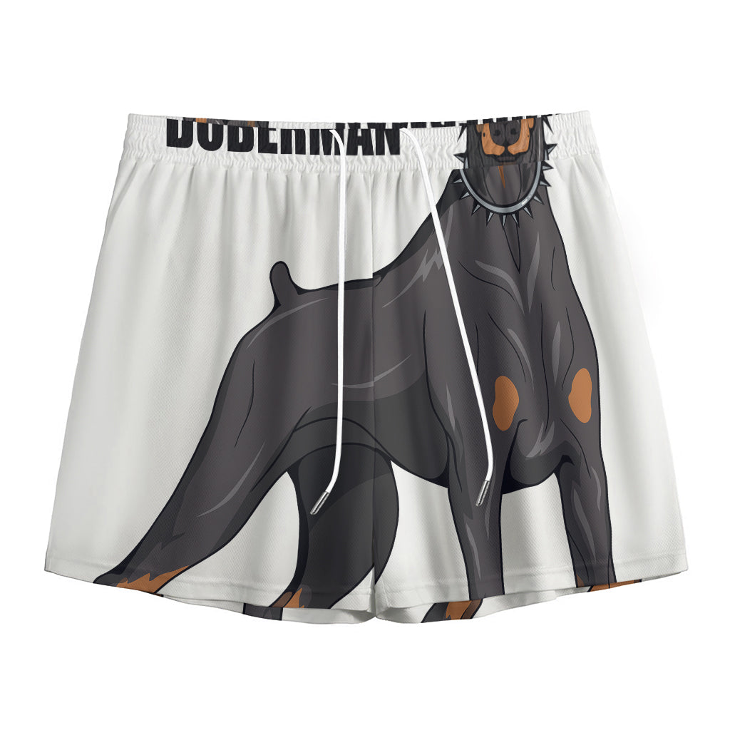 Doberman Pinscher Print Mesh Shorts
