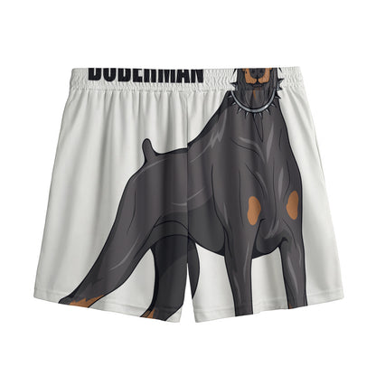 Doberman Pinscher Print Mesh Shorts
