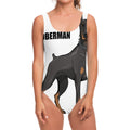 Doberman Pinscher Print One Piece Swimsuit
