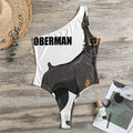 Doberman Pinscher Print One Shoulder Bodysuit