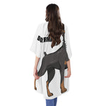 Doberman Pinscher Print Open Front Beach Cover Up