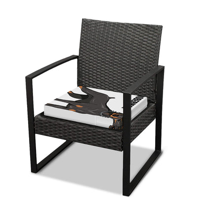 Doberman Pinscher Print Outdoor Seat Cushion Cover