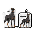 Doberman Pinscher Print Oven Mitt And Pot Holder Set