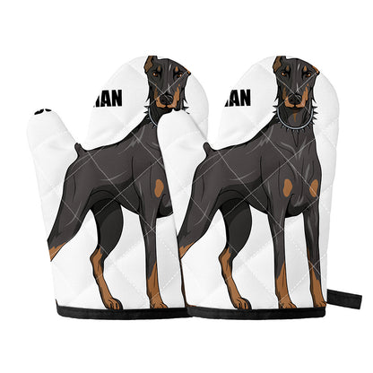 Doberman Pinscher Print Oven Mitts