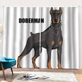 Doberman Pinscher Print Pencil Pleat Curtains