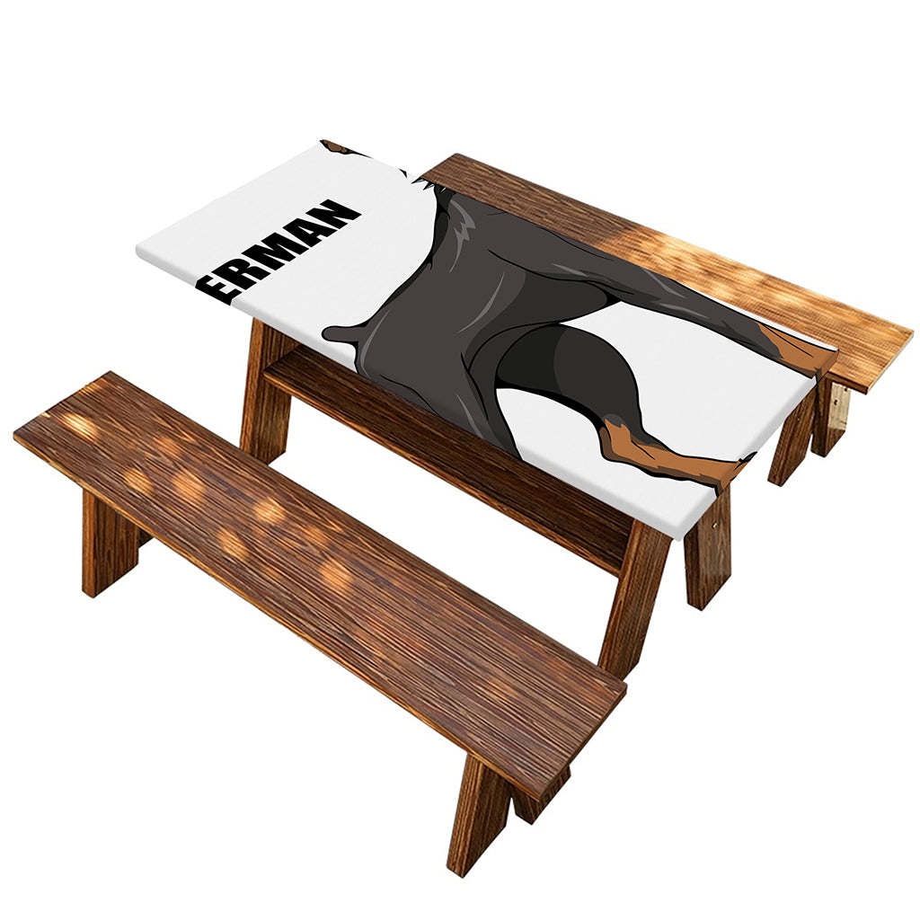 Doberman Pinscher Print Picnic Table Cover