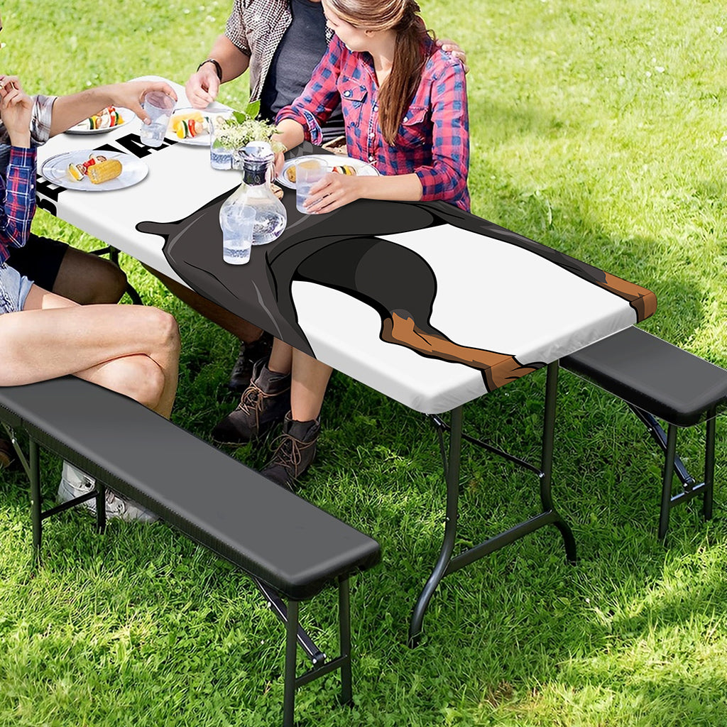 Doberman Pinscher Print Picnic Table Cover