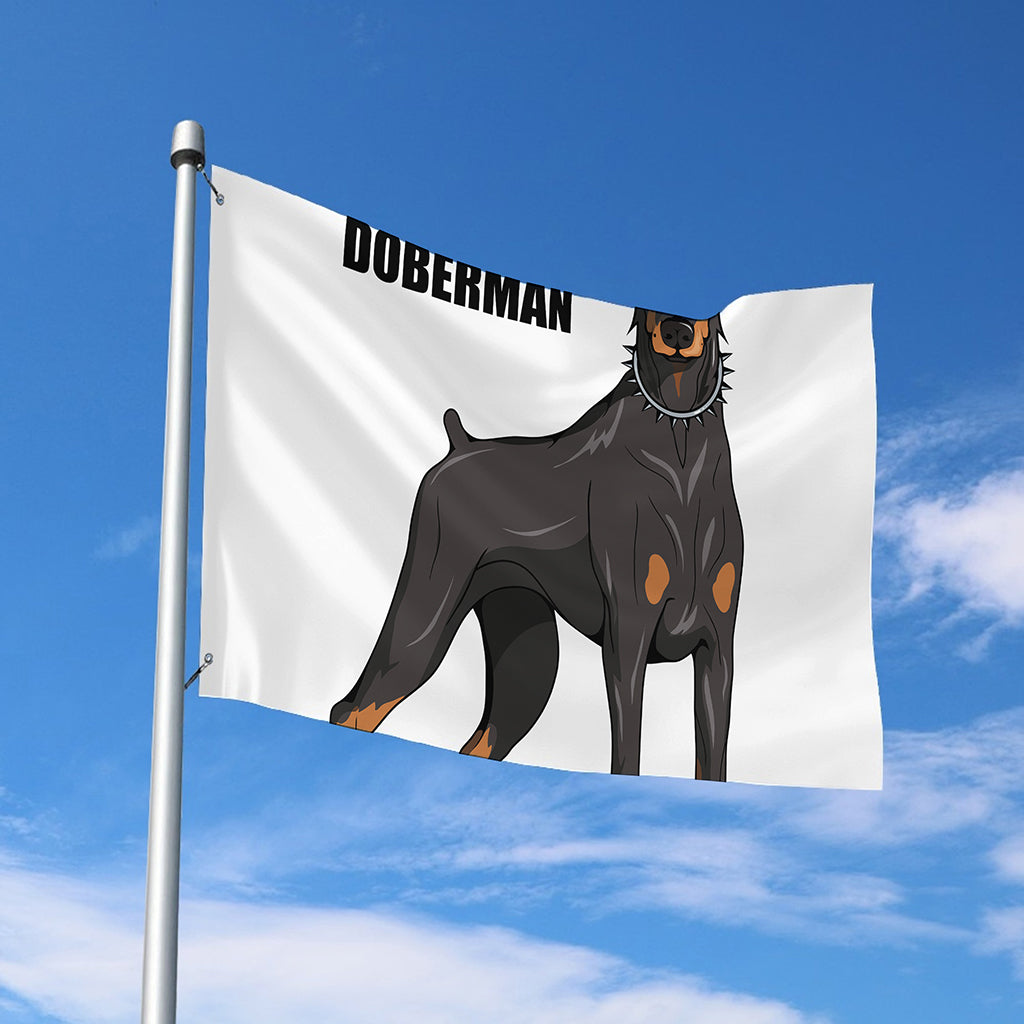 Doberman Pinscher Print Polyester Flag