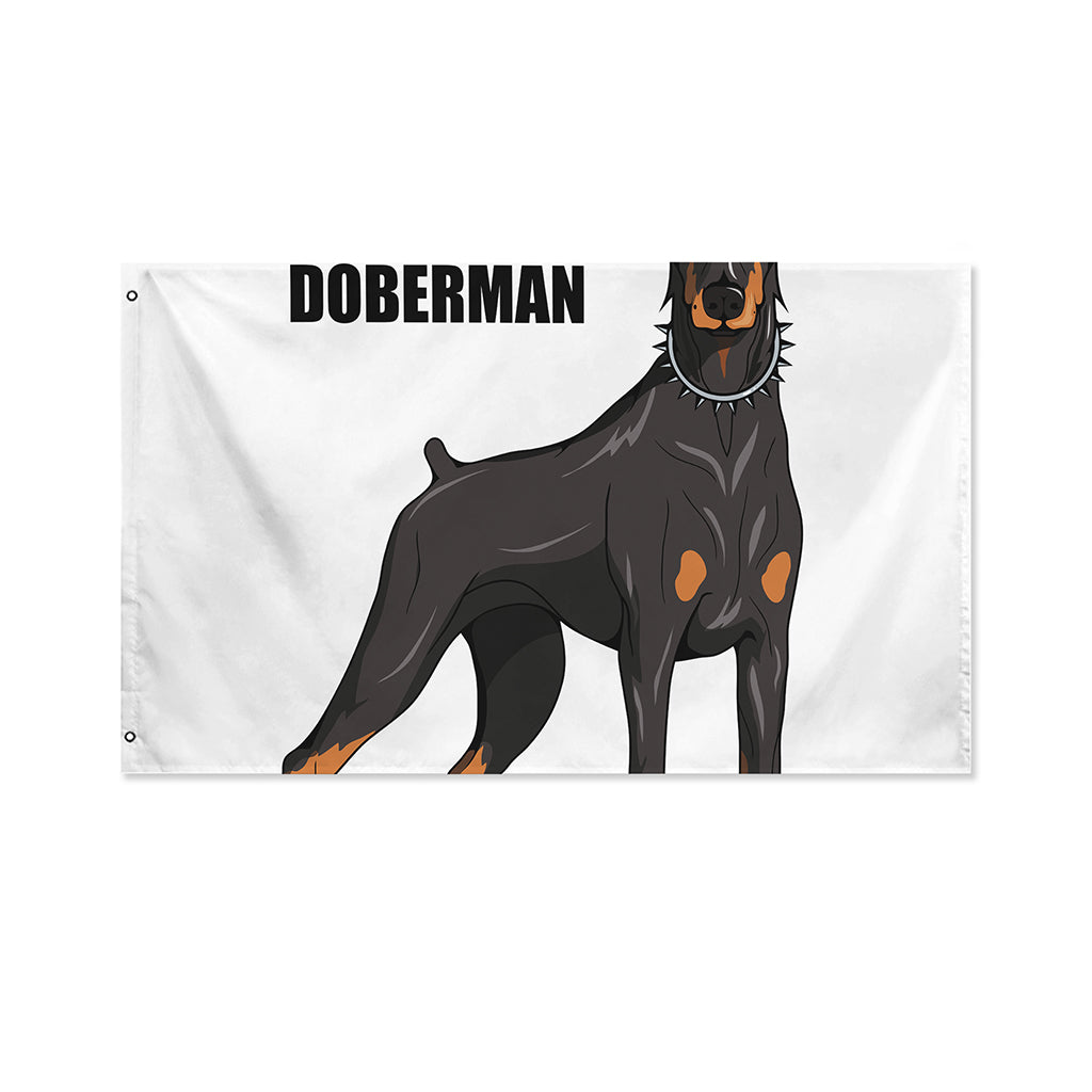Doberman Pinscher Print Polyester Flag