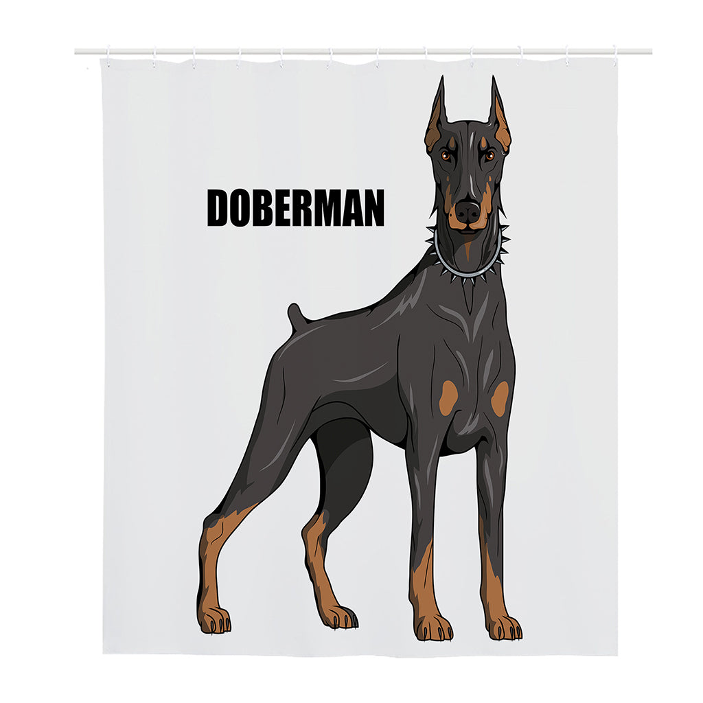 Doberman Pinscher Print Polyester Shower Curtain