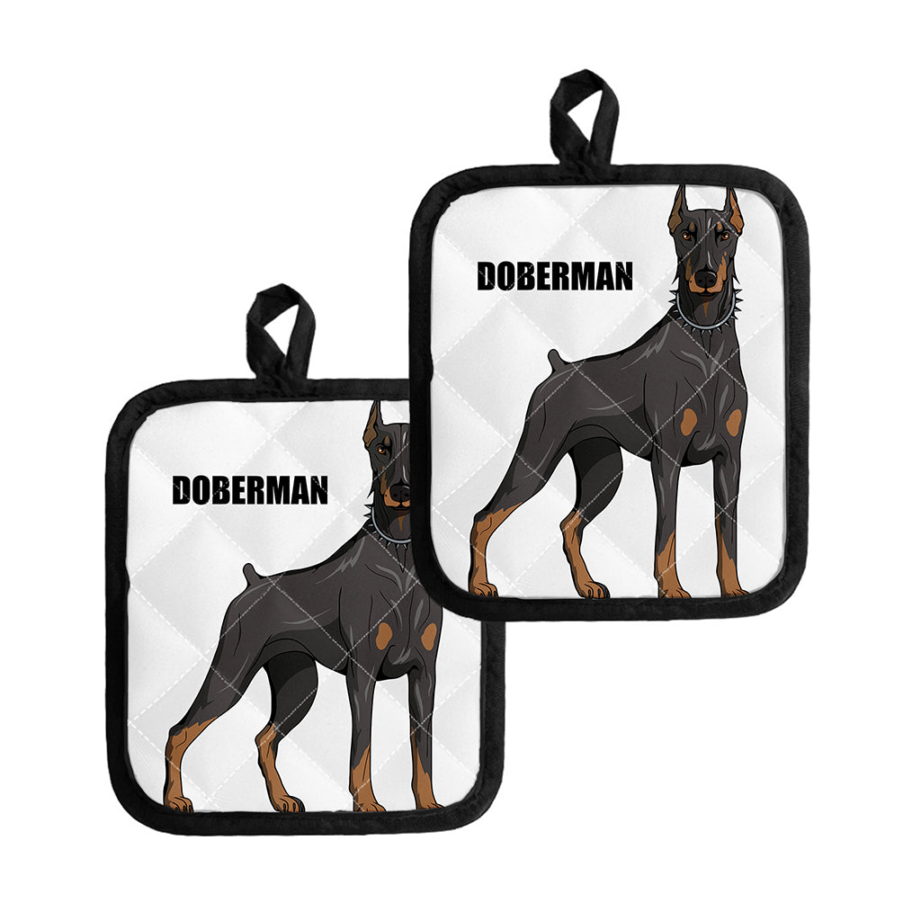 Doberman Pinscher Print Pot Holders