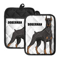 Doberman Pinscher Print Pot Holders With Pocket
